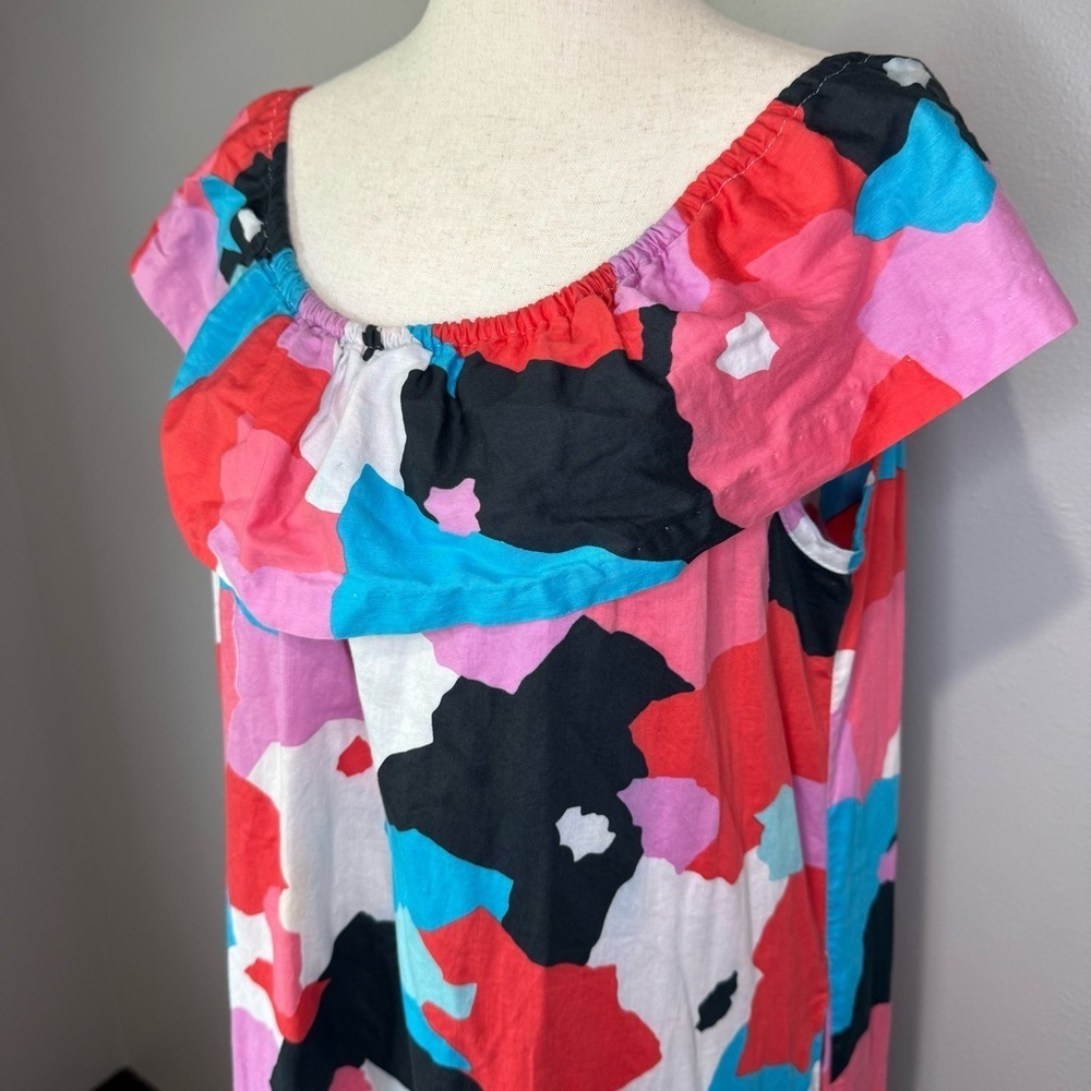 Vintage David Brown for I. Magnin Off-Shoulder Dress | Abstract Floral | Size M - Picture 2 of 6